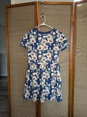 Blue Floral Mini Dress